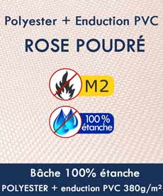 Bâches en Polyester + enduction en PVC 380gr/m² 100% étanches homologuées Norme au feu M2