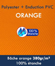 Bâches en Polyester + enduction en PVC 380gr/m² 100% étanches homologuées