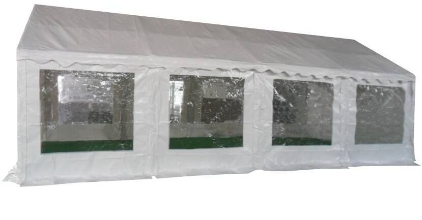Vue latérale de notre tente de réception - chapiteau événementiel de 4m x 8m avec Tubes de 38mm