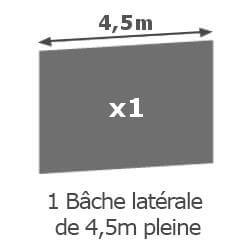 Barnum de 3m x 4,5m avec sa paroi pleine de 4,5m
