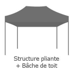 Barnum ACIER PREMIUM de 3x3m avec structure pliante et bâche de toit